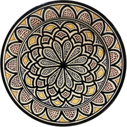 Handgemaakt Marokkaanse Schaal | 35 cm | Blauw | Rood | Oranje