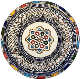 Handgemaakte Marokkaanse Aardewerk Schaal Fes Ø35