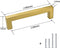 Handgreep Goud 14 cm | Vierkant | inclusief bevestigingsbouten | Hartafstand 128mm | Handgrepen Kast | Meubelhandvat | Landelijke greep | Industriële Keukengreep | Hand Grepen | Robuust | Deurgreep Staal | Metaal | Strak | schuifdeur | Handvat |