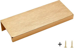 Handgreep plat goud inclusief schroeven | 15cm | Gouden Handgrepen Kast | Meubelhandvat | Landelijke greep | Industriële Keukengreep | Hand Grepen | Robuust | Deurgreep Staal | Metaal | Strak Meubelbeslag | schuifdeur | Handvat | Greep | Ladegreep