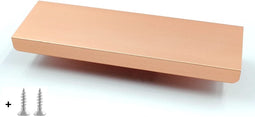 Handgreep plat Rose Goud inclusief schroeven | 10cm | Gouden Meubelhandvat | Landelijke greep | Industriële Keukengreep | Hand Grepen | Robuust | Deurgreep Staal | Metaal | Strak Meubelbeslag | schuifdeur | Handvat | Greep | Ladegreep