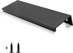 Handgreep plat zwart - 10cm - inclusief schroeven - Handgrepen Kast - Meubelhandvat - Landelijke greep - Industriële Keukengreep - Hand Grepen - Deurgreep Staal Metaal - Strak Meubelbeslag - schuifdeur - Handvat - Greep - Ladegreep