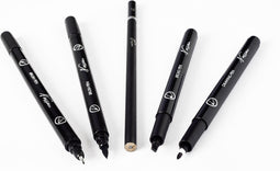 Handlettering set - Nassau Fine Art - Inhoud: Brush tip / Fine tip / Bullet tip 1mm / Calligraphy tip 3mm / 3H potlood