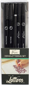 Handlettering set - Nassau Fine Art - Inhoud: Brush tip / Fine tip / Bullet tip 1mm / Calligraphy tip 3mm / 3H potlood