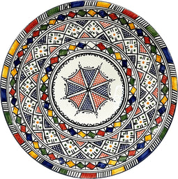 HANDMADE Marokkaans keramiek fes schaal multi color 35 cm