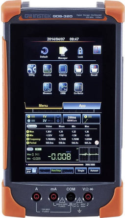 Handoscilloscoop GW Instek GDS-320 200 MHz 2-kanaals 1 GSa/s 5 Mpts Handapparaat, Digitaal geheugen (DSO), Multimeterfu