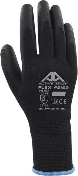 Handschoen ActiveGear grip PU-flex zwart small | 12 stuks