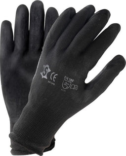 Handschoenen PU zwart maat 8 (L)