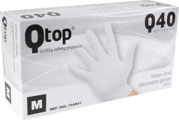 Handschoenen uit nitril, medium, wit, doos van 100 stuks