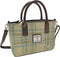 Handtas Brora Beige Stewart en zacht Groen - Ritssluiting - Draagband - Harris Tweed - Glen Appin of Scotland