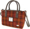 Handtas Brora Bruin met Oranje - Ritssluiting - Draagband - Harris Tweed - Glen Appin of Scotland