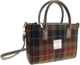Handtas Brora Bruin (Rust) - Ritssluiting - Draagband - Harris Tweed - Glen Appin of Scotland