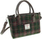 Handtas Brora Groen en Roze (Plum) - Ritssluiting - Draagband - Harris Tweed - Glen Appin of Scotland
