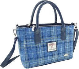 Handtas Brora Lichtblauw - Ritssluiting - Draagband - Harris Tweed - Glen Appin of Scotland