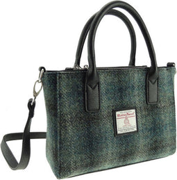 Handtas Brora Mosgroen (Moss Green) - Ritssluiting - Draagband - Harris Tweed - Glen Appin of Scotland
