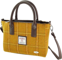Handtas Brora Mosterd Geel (English Mustard) - Ritssluiting - Draagband - Harris Tweed - Glen Appin of Scotland
