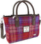 Handtas Brora Oranje Paars Tartan - Ritssluiting - Draagband - Harris Tweed - Glen Appin of Scotland