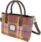 Handtas Brora Oranje (Peach) en Paars Tartan - Ritssluiting - Draagband - Harris Tweed - Glen Appin of Scotland