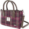 Handtas Brora Paars Geruit (Purple Check) - Ritssluiting - Draagband - Harris Tweed - Glen Appin of Scotland