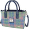 Handtas Brora Zacht Blauw met Roze - Ritssluiting - Draagband - Harris Tweed - Glen Appin of Scotland