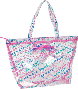 Handtas Dames Barbie Logomania Transparant Licht Roze 54 x 35 x 17 cm
