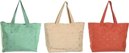 Handtas Dames Home ESPRIT Blauw Groen Beige Koraal 55 x 14 x 35 cm (3 Stuks)