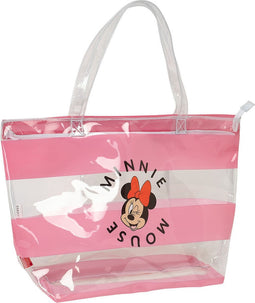 Handtas Dames Minnie Mouse Beach Roze Transparant