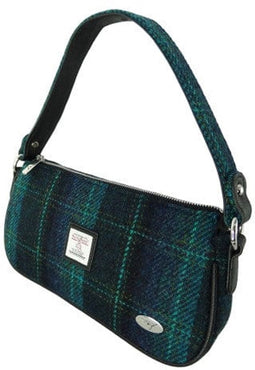 Handtas Duchray Blauw met Turquoise - Clutch - Harris Tweed - Glen Appin of Scotland