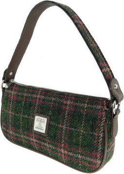 Handtas Duchray Groen en Roze (Plum) - Clutch - Harris Tweed - Glen Appin of Scotland