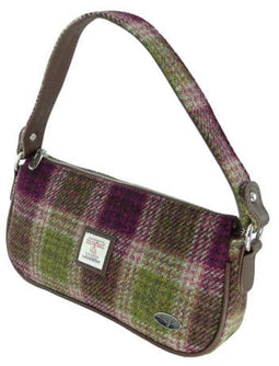 Handtas Duchray Heide Paars met Groen Geruit (Heather Check) - Clutch - Harris Tweed - Glen Appin of Scotland
