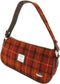 Handtas Duchray Roestbruin rood met Oranje ruit - Clutch - Harris Tweed - Glen Appin of Scotland