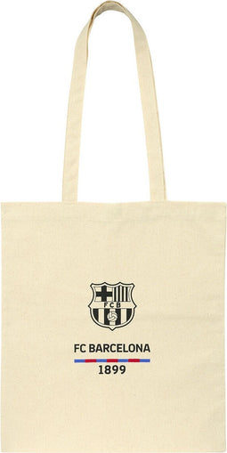 Handtas F.C. Barcelona Beige Katoen