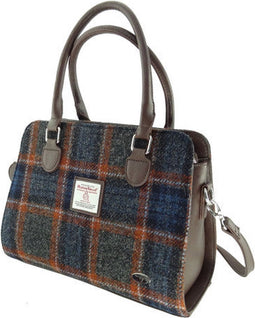 Handtas Findhorn Grijs en Roestbruin (Grey and Rust) - Stevig - Draagband - Harris Tweed - Glen Appin of Scotland