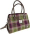 Handtas Findhorn Heide Paars met Groen Geruit (Heather Check) - Stevig - Draagband - Harris Tweed - Glen Appin of Scotland