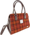 Handtas Findhorn Oranje Geruit (Orange Overcheck) - Stevig - Draagband - Harris Tweed - Glen Appin of Scotland