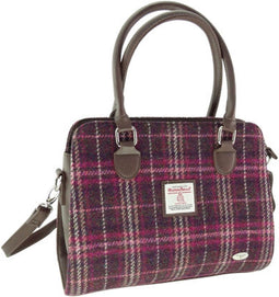 Handtas Findhorn Paars Geruit - Stevig - Draagband - Harris Tweed - Glen Appin of Scotland