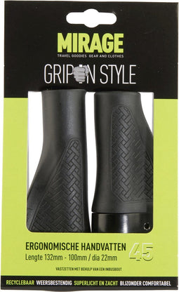 Handvatpaar Mirage Grips in style #45 - 132/100 mm met lockring - zwart