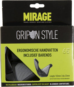 Handvatpaar Mirage Grips in style #65 - L = 134/134 mm met barends - zwart