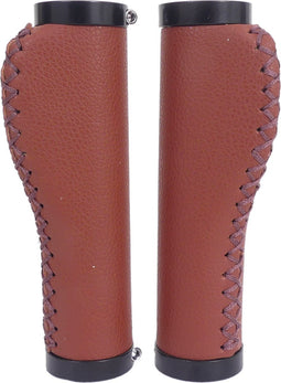 Handvatset Edge Leer incl Lockring - camel brown- 135/135mm (werkplaatsverpakking)