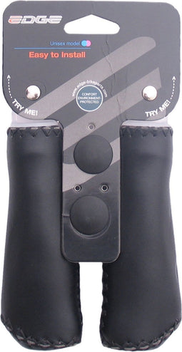 Handvatset Edge Leer - zwart - 2*135mm