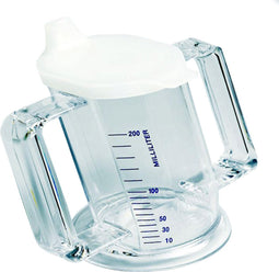 HandyCup met deksel - transparant met maatvoering