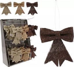 Hang Deco Bow Glitter 9 cm