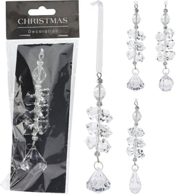 Hangdeco diamants 3x2x15 cm 3as kerstversiering