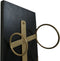 Hangend wijnrek 4 flessen - 20x13x65 - Zwart/goud - Mangohout/metaal