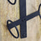 Hangend wijnrek 4 flessen - 20x14x65 - Naturel/zwart - Mangohout/metaal