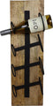 Hangend wijnrek 4 flessen - 20x14x65 - Naturel/zwart - Mangohout/metaal