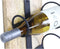 Hangend wijnrek 4 flessen - 20x14x65 - Naturel/zwart - Mangohout/metaal
