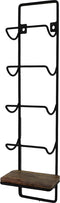 Hangend Wijnrek 5 flessen 15 x 10 x 70 cm Mangohout/Metaal