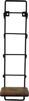 Hangend Wijnrek 5 flessen 15 x 10 x 70 cm Mangohout/Metaal