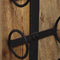 Hangend wijnrek 6 flessen - 20x13x100 - Naturel/zwart - Mangohout/metaal